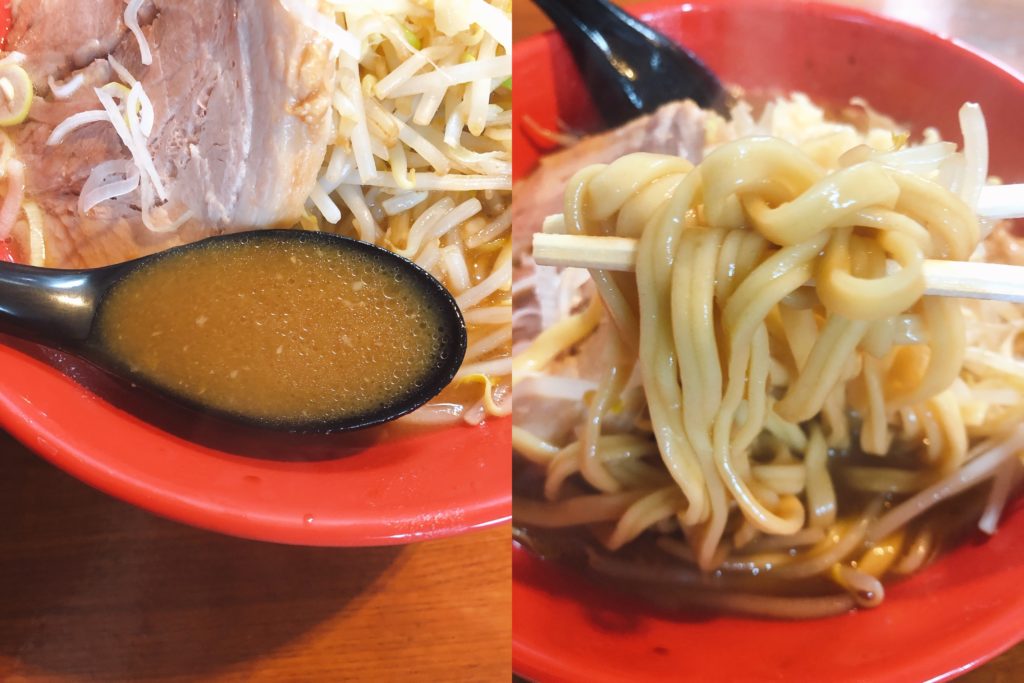 もりの_豚骨ガッツリ醤油_ラーメンスープ・麺side